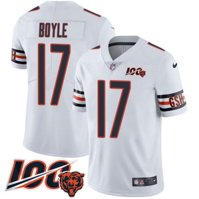 Nike Chicago Bears #17 Tim Boyle White Men's Stitched NFL 100th Season Vapor Limited Jersey